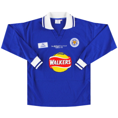 1999 Leicester Fox Leisure 'Worthington Cup Final' Домашняя рубашка L/S *как новый* S