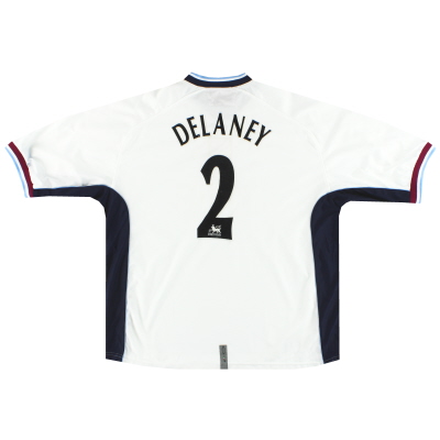 2000-01 Aston Villa Diadora troisième maillot Delaney # 2 XXL