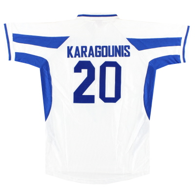 2000-01 Grecia Le Coq Sportif Maglia da trasferta Karagounis #20 *con cartellini* L