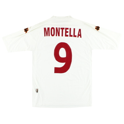 2002-03 Camiseta de visitante de la Roma Kappa Montella # 9 * con etiquetas * M