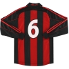 2000-02 AC Milan adidas Player Issue Home Shirt #6 L/S M