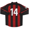 2000-02 AC Milan adidas Player Issue Home Shirt #14 L/S XL