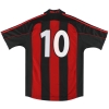 2000-02 AC Milan adidas Player Issue Home Shirt #10 M