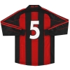 2000-02 AC Milan adidas Player Issue Home Shirt #5 L/S M