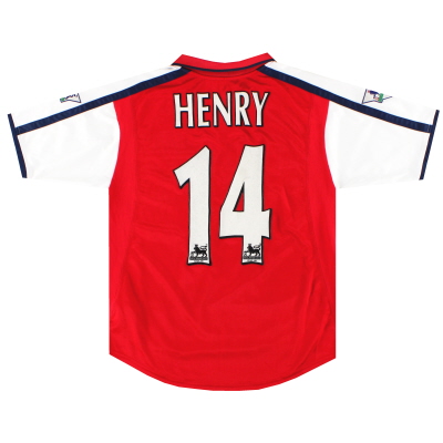 2000-02 Maglia Arsenal Nike Home Henry #14 XL.Ragazzi
