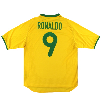2000-02 Brasile Maglia da casa Nike Ronaldo #9 XL