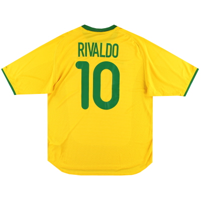 2000-02 Brésil Nike Domicile Maillot Rivaldo #10 *avec étiquettes* L