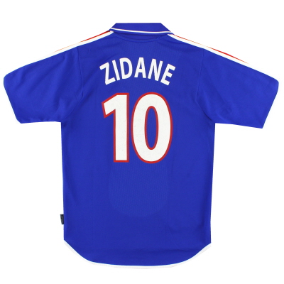 2000-02 Francia adidas Home Shirt Zidane #10 S