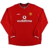 2000-02 Manchester United Umbro Home Shirt L/S Beckham #7 L