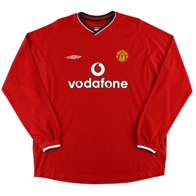 2000-02 Manchester United Umbro Home Shirt L/S XL 