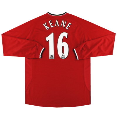 2000-02 Manchester United Umbro Home Shirt Keane #16 L/S XL 
