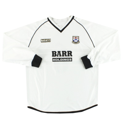 2001-02 Ayr United Player Issue Home Shirt #6 L/S L 