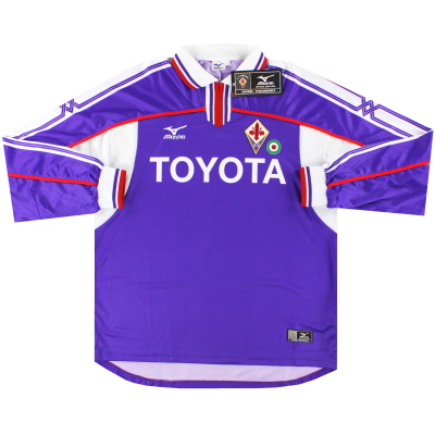 2001-02 Fiorentina Mizuno Maillot Domicile L/S *avec étiquettes* XL