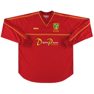 Camiseta visitante del centenario de Norwich City 2001-02 L / S * Como nueva * XL