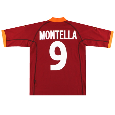 2001-02 Roma Kappa Home Shirt Montella #9 *Seperti Baru* XXL