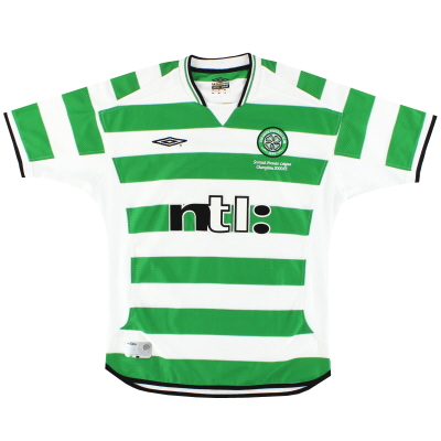 2001-03 Домашняя рубашка Celtic Umbro 'Champions' *Мята* M