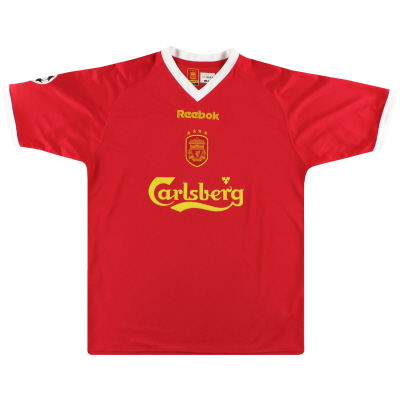 2001-03 Liverpool Reebok Camiseta de casa europea *Menta* L