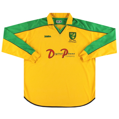 2001-03 Norwich City Centenary Home Camiseta L/S XXL