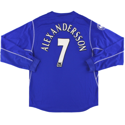 2002-03 Everton Puma Домашняя рубашка Alexanderson # 7 L / S XL