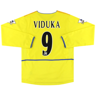 2002-03 Camiseta de visitante Nike Player Issue del Leeds Viduka # 9 L / S XL