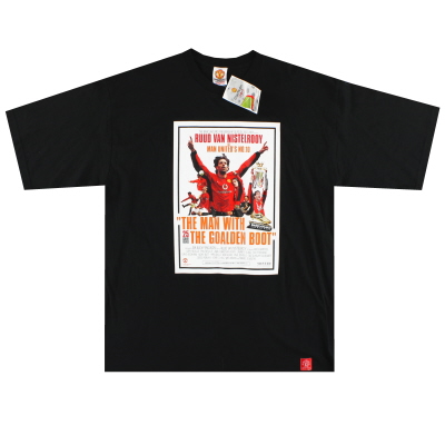 2002-03 T-shirt con grafica "Scarpa d'oro" del Manchester United *con etichette* XL