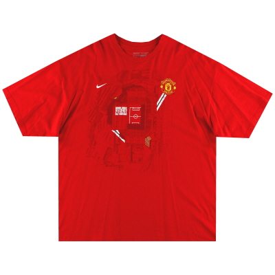 2002-03 Manchester United Nike „Center Circle“ Grafik-T-Shirt XL