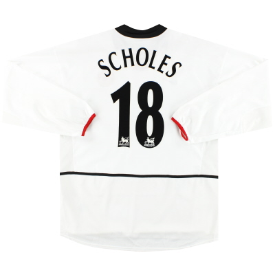 2002-03 Camiseta Nike de visitante del Manchester United L / S Scholes # 18 * Como nueva * XL