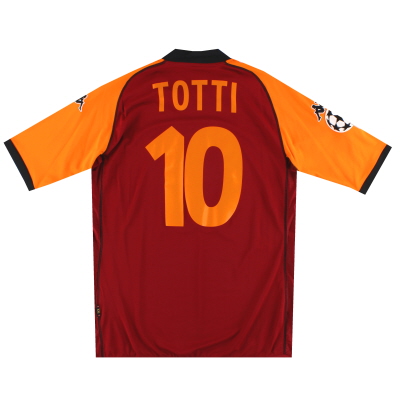 2002-03 Kemeja Kandang Eropa Roma Kappa Totti #10 *Seperti Baru* XXL
