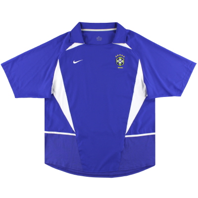 2002-04 Brazil Nike Player Issue Away Shirt L 