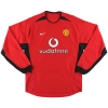 2002-04 Manchester United Nike Home Shirt Heinze #4 L/S XL