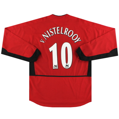 2002-04 Manchester United Nike Home Shirt v.Nistelrooy #10 L/S L 