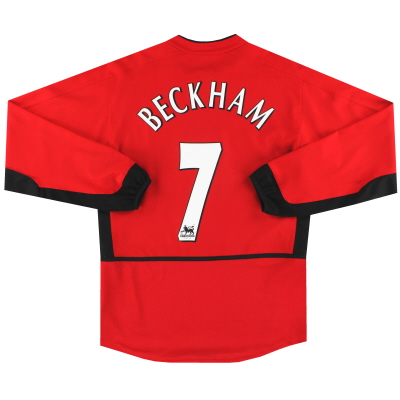 2002-04 Manchester United Nike Home Shirt Beckham # 7 L / S * avec étiquettes * S