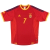 2002-04 Spain adidas Home Shirt Raul #7 M