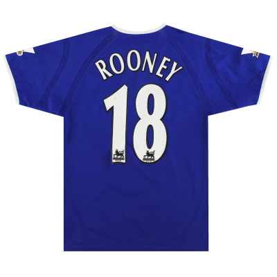 2003-04 Everton Puma Maglia da casa Rooney # 18 L.Boys