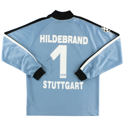 2003-04 Stuttgart CL Masalah Pertandingan 'Ditandatangani' Kaos GK Hildebrand # 1 XL