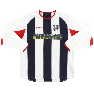 2003-04 West Brom Diadora Домашняя рубашка L/S XL