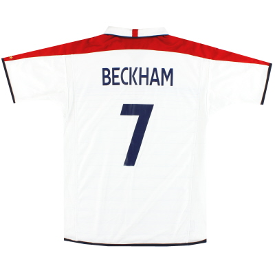 2003-05 England Umbro Home Shirt Beckham #7 *Mint* L 