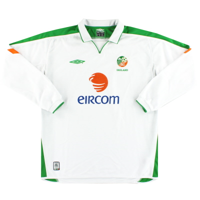 Camiseta visitante Umbro de Irlanda 2003-05 L/SM