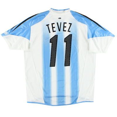 2004-05 Argentinië adidas thuisshirt Tevez #11 *met kaartjes* L