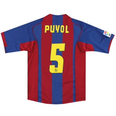 2004-05 Barcelona Nike Home Shirt Puyol #5 M 