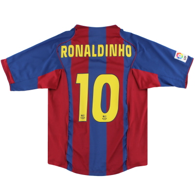 2004-05 Barcelona Nike Home Shirt Ronaldinho #10 L 