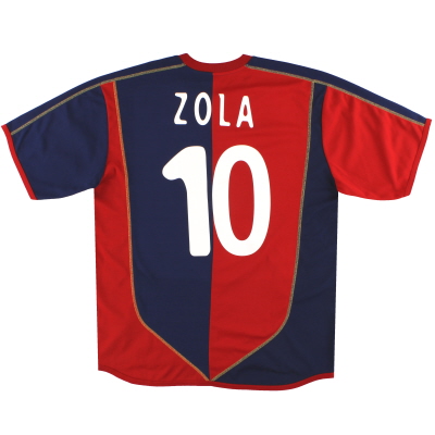 2004-05 Cagliari Home Shirt Zola #10 XL 