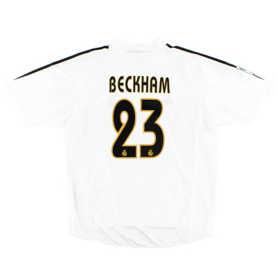 2004-05 Real Madrid adidas Home Shirt Beckham #23 M 