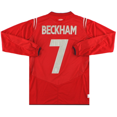 2004-06 Inghilterra Umbro Maglia da trasferta Beckham #7 L/SS