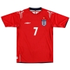 2004-06 England Umbro Away Shirt Beckham #7 M