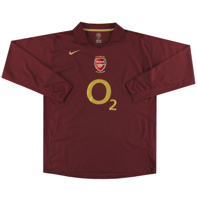 Kemeja Kandang Highbury Peringatan Nike Arsenal 2005-06 L/SM