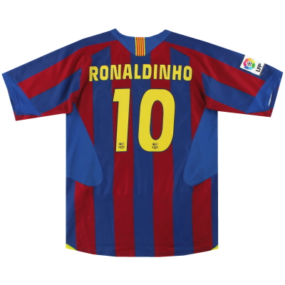 2005-06 Barcellona Nike Maglia Home Ronaldinho #10 Y