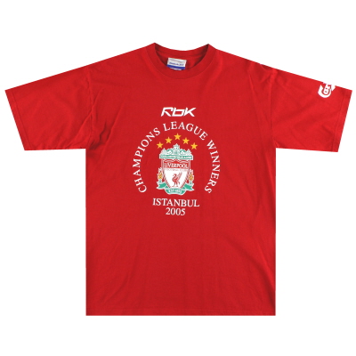 2005-06 리버풀 리복 '챔피언스 리그 위너스' 그래픽 티셔츠 *민트* M
