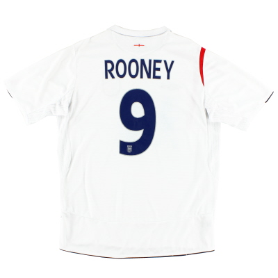 2005-07 England Umbro Home Shirt Rooney #9 M 