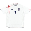 2005-07 Angleterre Umbro Home Shirt Beckham # 7 XXL